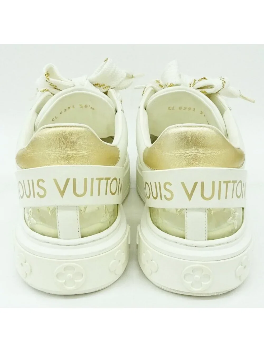 Louis Vuitton Time Out Sneakers White Leather 36.5